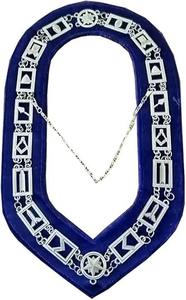 เครื่องประดับพิธีกรรมเมสัน บลู ลอจ จูเนียร์ สเอดเวิร์ด สร้อยคอชุบเงินพร้อมอัญมณี  เนคไทฟรีเมสัน - Product Image 5