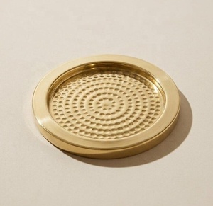 Royal Concentric Brass <b>Coaster</b> Set Handcrafted Premium Round <b>Drink</b> <b>Coasters</b> Heat Resistant Table Protector Luxury Bar Gift - Product Image 1