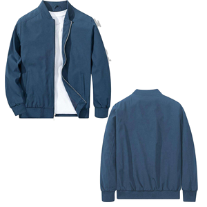 Blouson bomber pour homme, col montant, fermeture éclair, coupe-vent, décontracté, automne, coupe régulière, matière polyester - Product Image 3
