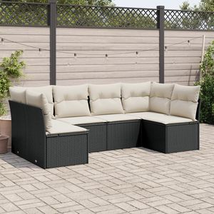 Conjunto de Sofás Modulares Grandes de Ratán PE Negro para Jardín, Muebles Modernos para Exteriores - Product Image 1