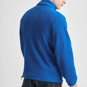 Men's Blue Fleece <b>Quarter</b>-<b>Zip</b> Pullover <b>Sweater</b> Regular Sleeve Solid Color Anti-Pilling Knitted Autumn Wear - Product Image 5