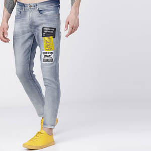 Jeans décontractés amples et droits pour hommes – Vente en gros – Denim extensible de haute qualité, lavable, épais, bleu et noir, respirant - Product Image 3