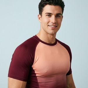 Camiseta Deportiva de Compresión de Manga Corta con Logotipo Frontal Personalizado para Hombre, para Entrenamiento Deportivo, Gimnasio, Ejercicio, Secado Rápido, Rendimiento Atlético - Product Image 5