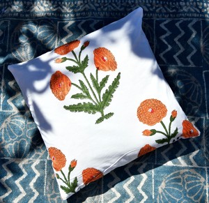 Handmade 100% Cotton Eco-Friendly Washable Floral Block Print Boho Home Decor Cushion <b>Cover</b> <b>Throw</b> Pillow Case - Product Image 4