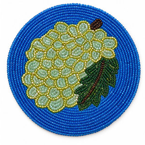 Set de table rond décoratif fait main de 12 pouces avec perles pour la décoration intérieure et la vente en gros - Product Image 1