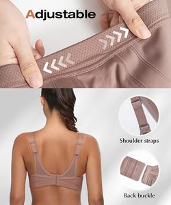 Soutien-gorge de sport respirant à séchage rapide pour femmes grandes tailles, fermeture avant, S à 4XL, beige, Spandex Nylon - Product Image 6