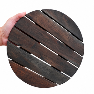 Support de plante en bois polyvalent de 16 pouces avec roues durable et écologique pour le jardin, le patio, le balcon et la décoration intérieure Origine du Vietnam - Product Image 1