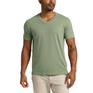 T-shirt décontracté basique à manches courtes pour homme, coupe ajustée, col ras du cou, uni, été - Product Image 3