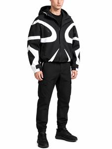 Chaqueta Acolchada con Capucha para Hombre, Sólida, Casual de Invierno, Cortavientos, con Cierre de Cremallera, Estilo Urbano, Ajuste Regular, Negra y Blanca, de Poliéster y Nylon - Product Image 3