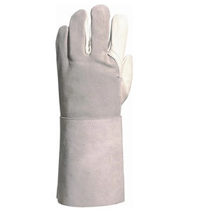 Gants de soudage TIG en cuir véritable sur mesure, blancs, avec pouce droit, protection en cuir véritable pour le soudage TIG - Product Image 4