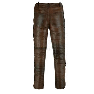 Pantalones de Cuero para Hombre, Corte Clásico, Duraderos, Cómodos, Suaves, de Cuero Genuino, con un Look Elegante para Uso en Exteriores - Product Image 4