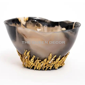 <b>Top</b> Trending Aluminum Metal <b>Silver</b> Plated Wavy Leaf Shape Decorative Serving Bowl for japanese Home Dining and Elegant Party - Product Image 6