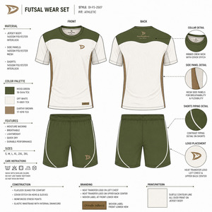 Conjunto de Camiseta y Pantalones Cortos de Fútbol Sala de Alto Rendimiento, Sublimados y Personalizados, que Absorben la Humedad - Product Image 6