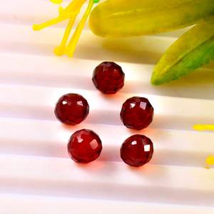 Bolas facetadas redondas de granate rojo natural de 10 mm, esferas curativas, piedras preciosas sueltas para la fabricación de joyería, lote al por mayor - Product Image 1