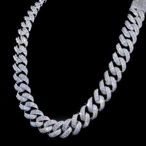 Collar de Cadena Cubana de 22 Pulgadas, Plata 925 con Baño de Rodio, Estilo Hip Hop, con Moissanita Brillante, Aspecto de Diamante, Joyería para Regalo de Fiesta - Product Image 2