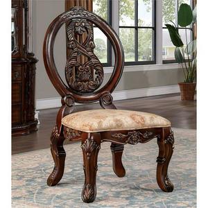 Chaise d'appoint à dossier rond sculpté à la main de style baroque orné - Product Image 3