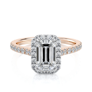 10K Yellow Gold IGI Certified <b>Cushion</b> Cut Lab Grown Diamond Halo Luxury Engagement Ring 1.5 CT Rhodium Plated Pav Band Wedding - Product Image 5