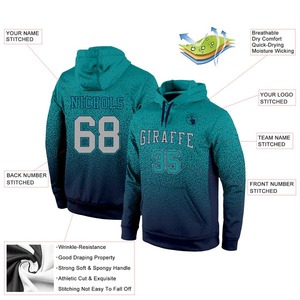 Sudadera con Capucha Deportiva Personalizada en Degradado de Gris Aqua y Azul Marino, Sudadera con Capucha Sublimada para Entrenamiento Atlético - Product Image 2