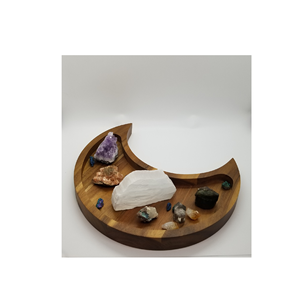 Bandeja de madera con diseño de luna y estrellas, plato de madera para mesa, decoraciones para desayuno, bandejas de exhibición, diseño para postres - Product Image 1