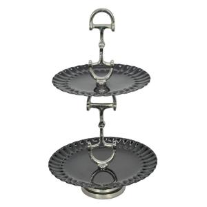 <b>Party</b> <b>Table</b> Decoration 2 Tier Cake Stand Round Black Trays Fruits Cake Serving Dishes Metal Cake Stand Event Supplies Hot Sell - Product Image 1