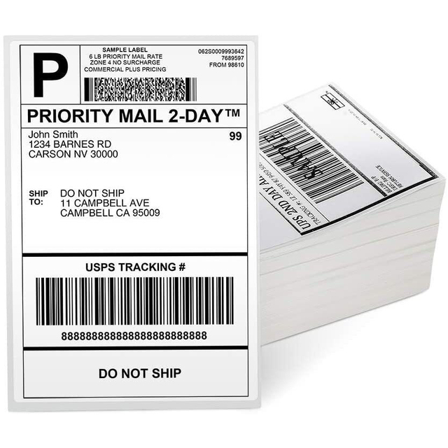 Wholesale Blank 4x6 Direct Waybill Sticker A6 Fanfold Thermal Printer Sticker Folding Shipping Labels with Perforations