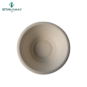 Bol en bagasse 350 ml/12 oz, 100 % sans PFAS, jetable, biodégradable, écologique, durable, pour usage en restaurant, avec logo personnalisé - Product Image 2