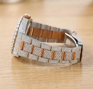 Reloj de Pulsera de Lujo para Hombre, Estilo Hip Hop, Hecho a Mano y Personalizado, con Incrustaciones de Moissanita VVS, Pasa el Test de Diamantes, de Acero Inoxidable - Product Image 3