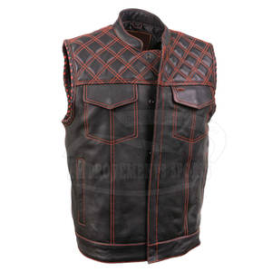 <b>Safety</b> Clothing Top Quality Leather Motorbike Vest Wholesale Custom Made Leather Motorbike Vest - Product Image 1