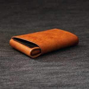 Factory Price Stitchless Leather <b>Wallet</b> Minimalist Slim Card <b>Holder</b> Genuine Cowhide Leather Seamless Purse LSSW-0014C - Product Image 1