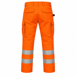 Pantalon de travail personnalisé avec logo, pour l'exploitation minière, la construction, la sécurité, haute visibilité, avec bande réfléchissante, couleur unie, pantalon de travail personnalisé - Product Image 2