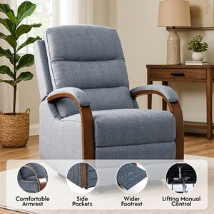 Poltrona Reclinabile Elettrica a Doppio Motore con Funzioni di Massaggio e Riscaldamento, Rivestimento in Velluto Egiziano per Anziani - Product Image 6