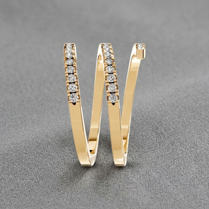 Anillo de Eternidad de Lujo en Oro de 14K con Diamantes Cultivados en Laboratorio, Engaste Geométrico Pavé, Joyería Fina Unisex para Boda - Product Image 3