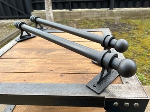 Poignée de porte traditionnelle en fer forgé à la main, résistante à la rouille, revêtement en poudre, installation facile, pour portails/portes de 10 pieds - Product Image 2
