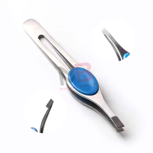 Pinzas para cejas de acero inoxidable, punta puntiaguda, mango cómodo, estilo moderno, reutilizables para una depilación precisa - Product Image 3