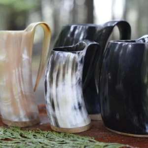 Jarra de Cuerno Vikinga de Alta Calidad, Hecha a Mano con Cuerno Natural de Búfalo, para Cerveza, Estilo Medieval, Precio de Venta para Exportación - Product Image 3