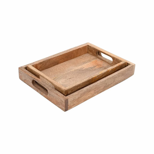 Wood Handmade Serving Tray with Handle for Home Decor-Modern <b>Square</b> Design Customizable Size Logo for Ramadan Wedding Occasions - Product Image 5