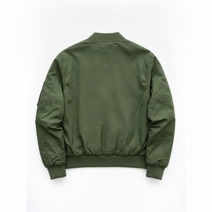 Chaqueta Bomber Verde Bordada Boy Gang para Hombre, Estilo Urbano, Cierre de Cremallera, Cuello Alto, Ropa de Otoño - Product Image 3
