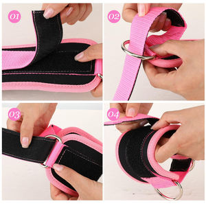 Sangle de cheville multi-usage pour machine à câbles et bandes de résistance, brassard de gym réglable, protection professionnelle en néoprène et spandex - Product Image 2