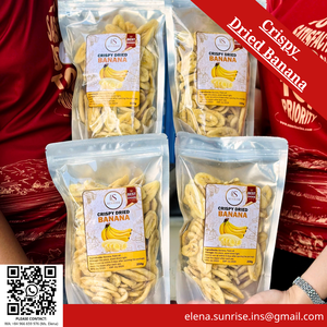 Tranches de banane séchées croustillantes, collation sucrée, paquet en vrac, chips de fruits naturels transformés par lyophilisation, Vietnam - Product Image 4