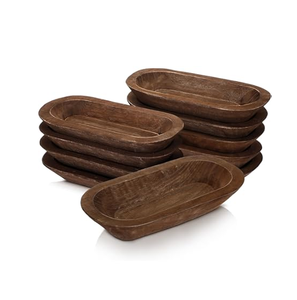Bol à pâte en bois d'acacia, décoration de table style ferme pour la maison, les fêtes, Noël, les mariages - Product Image 3