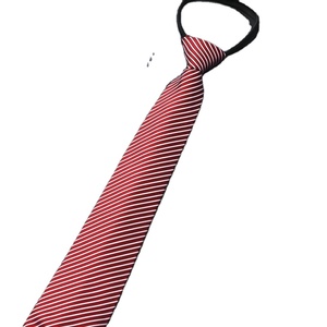 Pajarita ajustada de seda 100% para hombre, colores de rayas sólidas, diseño de cremallera perezosa, accesorio de vestir Formal de negocios, corbatas al por mayor - Product Image 4
