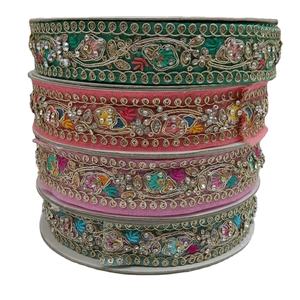 Dentelle en tulle brodée de paillettes colorées personnalisées, motif camouflage, style professionnel, largeur 1 pouce, pour mariée, vente en gros - Product Image 1