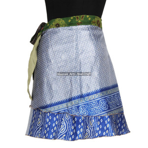 Colorful Women Free Size Mini Skirt Indian <b>Wrap</b> Short Sari <b>Wrap</b> Skirt Trendy Boho Gypsy <b>Beach</b> Cover Sari Skirt For Casual Summer - Product Image 2