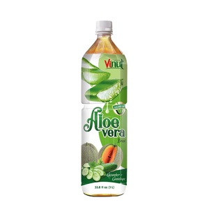 Boisson rafraîchissante à base de jus d'aloe vera 100% naturel avec pulpe, bouteille de 350 ml, marque privée VINUT, fabrication en usine. - Product Image 1
