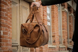 กระเป๋าเดินทางหนังแท้สไตล์วินเทจ  ขนาดใหญ่  น้ำหนักเบา  ทำมือ  พร้อมซิป  สำหรับพกพาขึ้นเครื่อง - Product Image 2