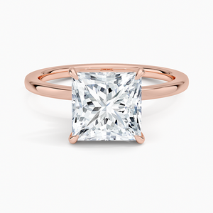 Bague de fiançailles en moissanite taille princesse 2 carats, bague solitaire vintage gravée pour mariée - Product Image 5