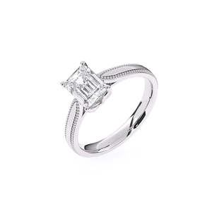 Bague de fiançailles en or jaune pour femme avec diamant taille princesse, diamants naturels certifiés IGI, style tendance, or rose 18 carats - Product Image 1