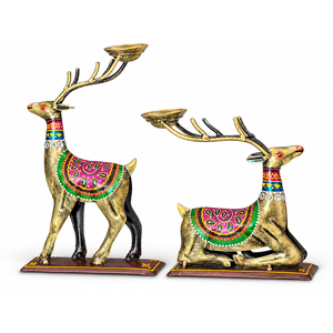 Handcrafted Metal Deer <b>Tealight</b> <b>Candle</b> <b>Holder</b> Set Antique Gold Reindeer <b>Candle</b> Stand for Home Decor Wedding Centerpiece Diwali - Product Image 5