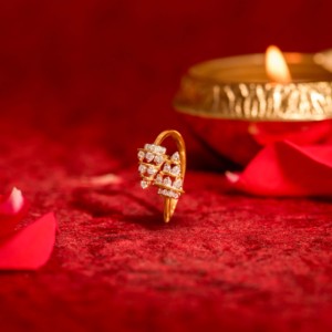 Bague en cascade géométrique en diamant cultivé en laboratoire - Product Image 6