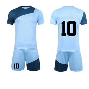Custom Panther Blue Digital Print Breathable Summer Short Sleeve Soccer Uniform Jersey for <b>Men</b> - Product Image 2